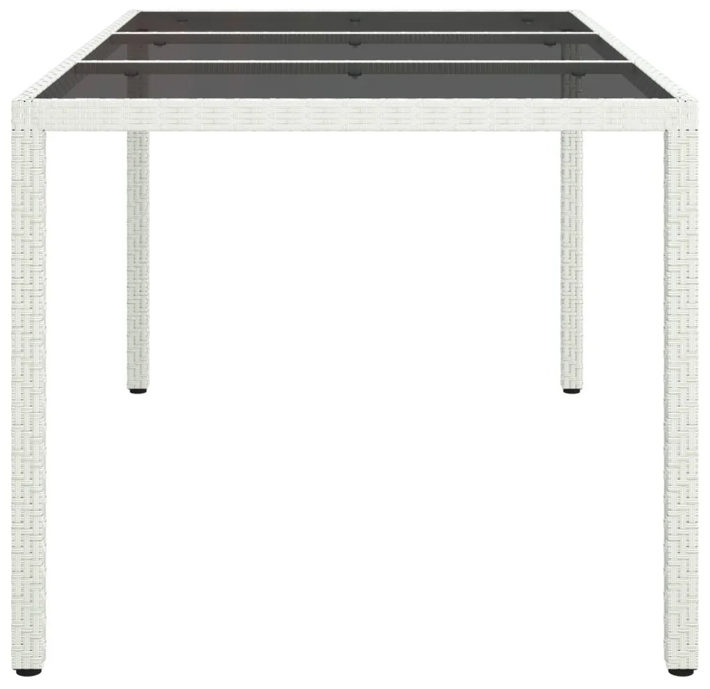 Kert Étkezőasztal Fehér 150x90x75 cm Polirattan