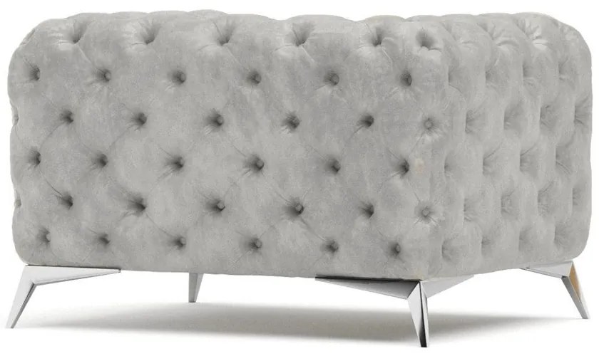 Világosszürke bársony fotel Chelsea – Ropez