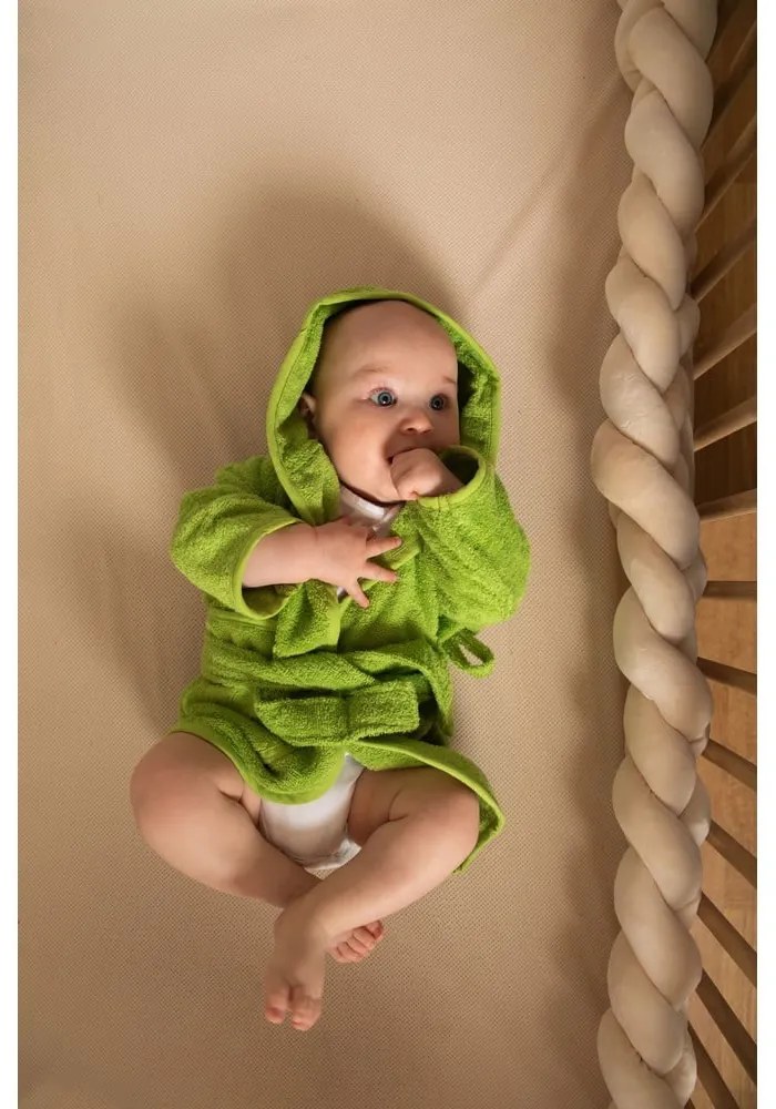 Szürke pamut gyerek fürdőköpeny 1-2 éves korig – Tiseco Home Studio