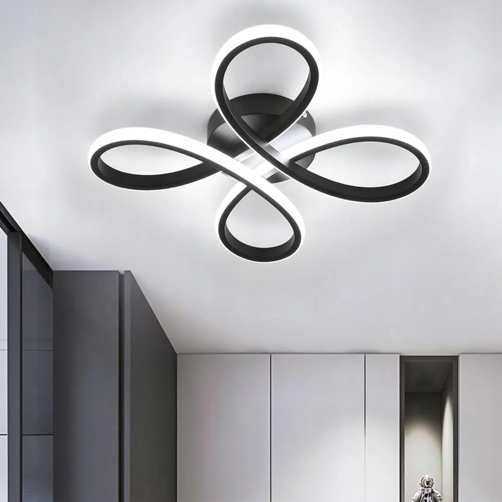 Mckalen Led Plafon Lámpa, Szín: Fekete, 30W, 6500K, Szalonba és Hálószobába