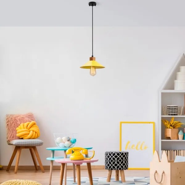 Függőlámpa kábellel MANAVGAT 1xE27/40W/230V sárga/barna