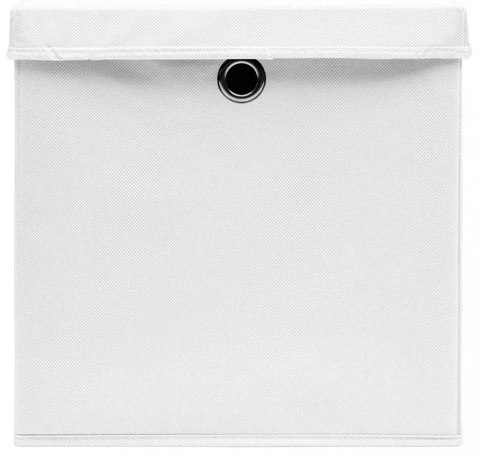 4 db fehér fedeles tárolódoboz 28 x 28 x 28 cm