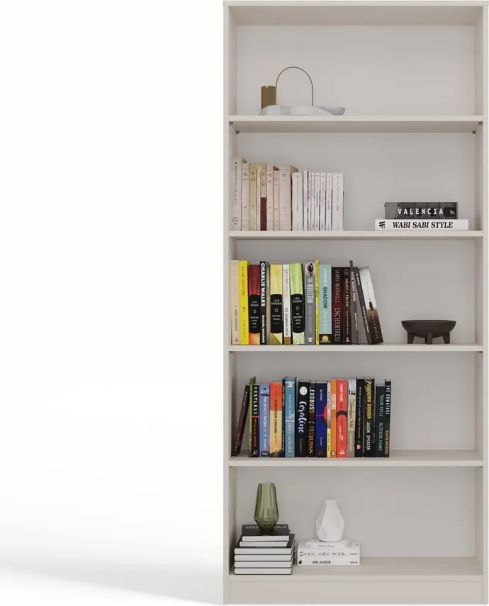 R80 polcos szekrény, könyvtartó, 80x182x30 cm, kasmír