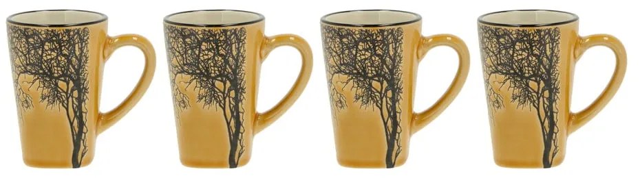 Sárga agyagkerámia eszpresszó bögre szett 4 db-os 100 ml Hela – Villa Collection