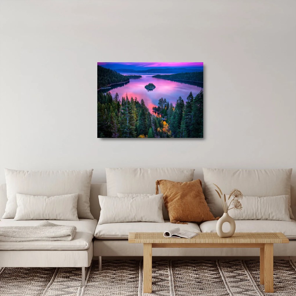 Kép - Lake Tahoe, Sierra Nevada, Kalifornia, USA (üvegen) (70x50 cm)