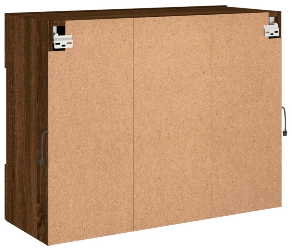 barna tölgyszínű fali TV-szekrény LED-del 78,5x30x60,5 cm