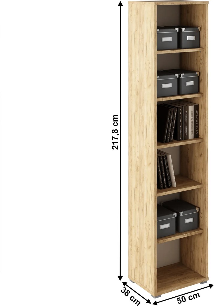 Magas állvány, artisan tölgy/fehér, RIOMA TYP 02