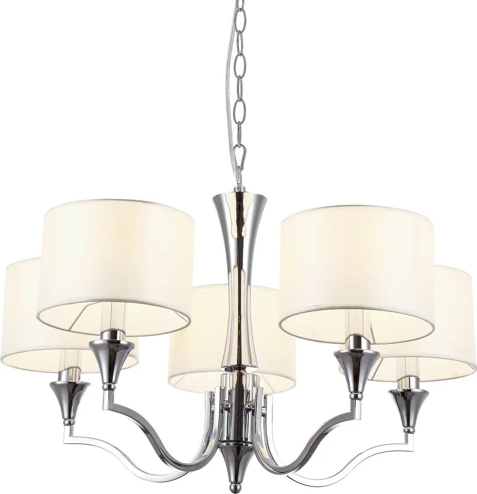 COSMOLIGHT P05915NI-WH WASHINGTON Modern Csillár Fehér, Króm E14 IP20