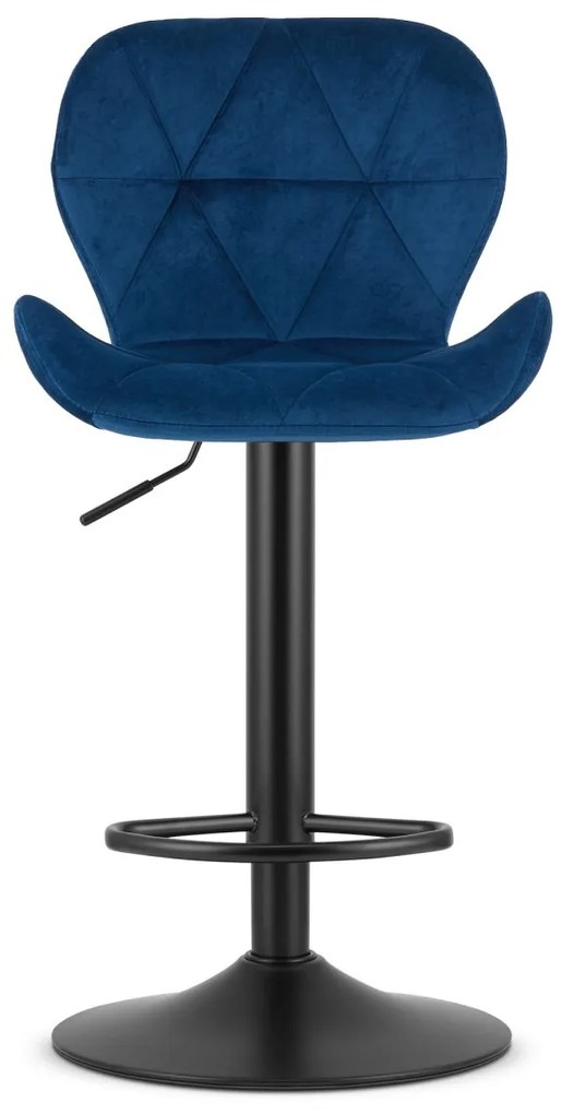 Kék bárszék WEST VELVET fekete lábbal
