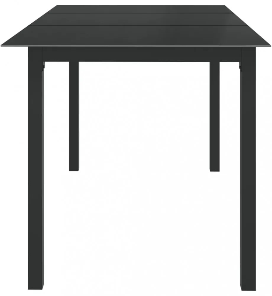black alumínium és üveg kerti asztal 150 x 90 x 74 cm