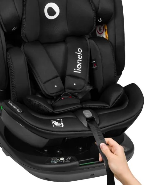 Lionelo - Forgatható autósülés alappal BASTIAAN i-Size 40-150 cm fekete karbon