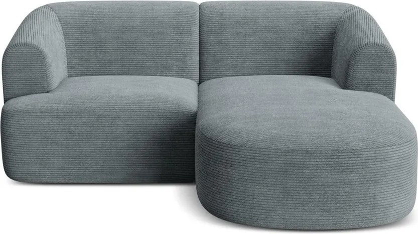 Sötétszürke kordbársony sarokkanapé (jobb oldali-heverő résszel) Campi – Cosmopolitan Design