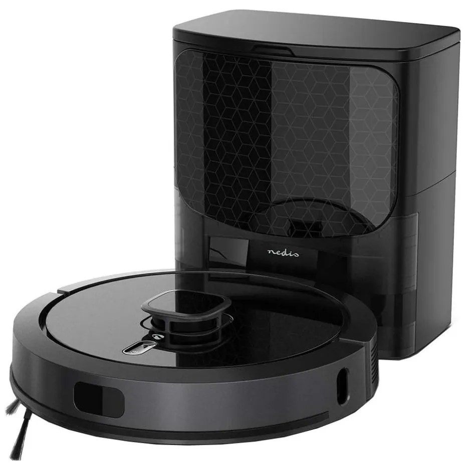 Nedis WIFIVCL002CBK - Intelligens robotporszívó felmosóval Wi-Fi Tuya fekete + távirányító