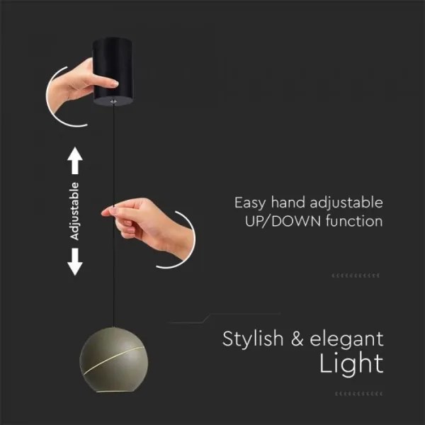 LED Csillár zsinóron érintős LED/8,5W/230V 3000K szürke