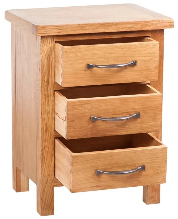 háromfiókos tömör tölgyfa éjjeliszekrény 40 x 30 x 54 cm