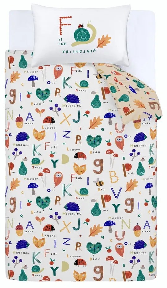Egyszemélyes gyerek ágyneműhuzat 140x200 cm Woodland Alphabet – RHS