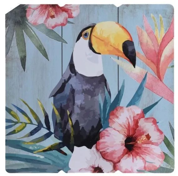 Birdie papagájos falikép 38 x 38 cm