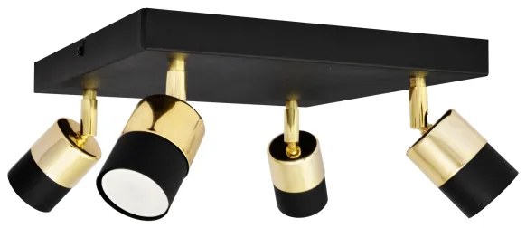 LED Spotlámpa TUBSSON 4xGU10/4,8W/230V fekete/arany