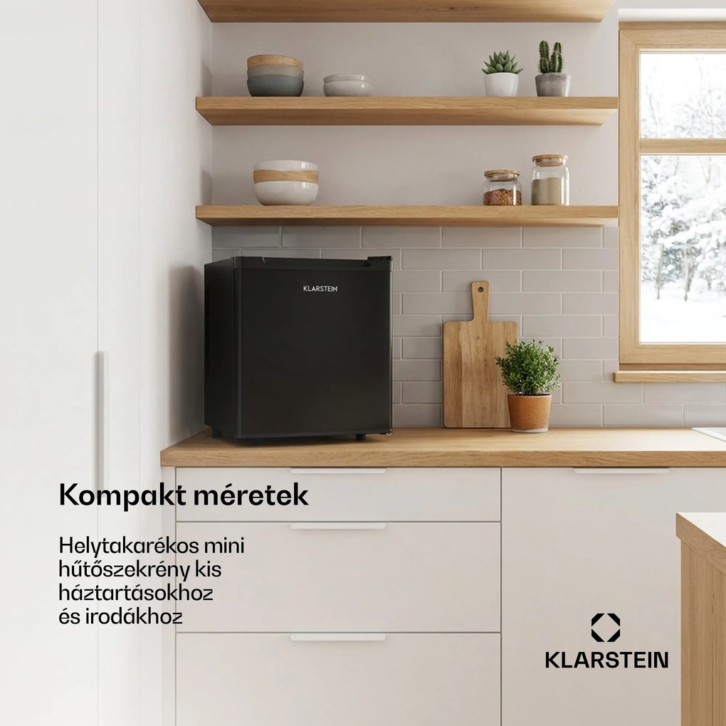 Klarstein Silent Cool, hűtőszekrény, 30 liter, Arctic-Fox Cooling, G energiahatékonysági osztály, fekete