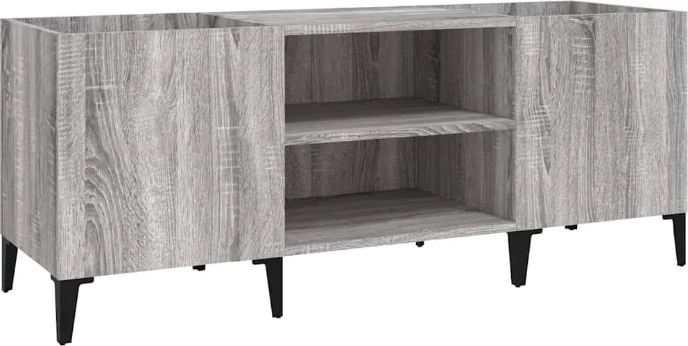 vidaXL szürke sonoma színű szerelt fa hanglemezszekrény 121x38x48 cm