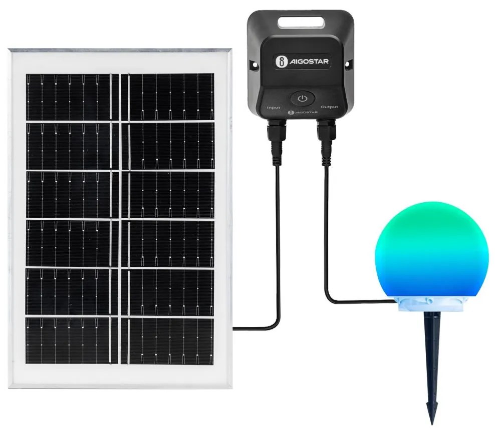 Aigostar-LED RGB Fényerőszabályozható kültéri lámpa MESH 20W/3,7V 4000mAh 2700-6500K IP65 átm. 20 cm