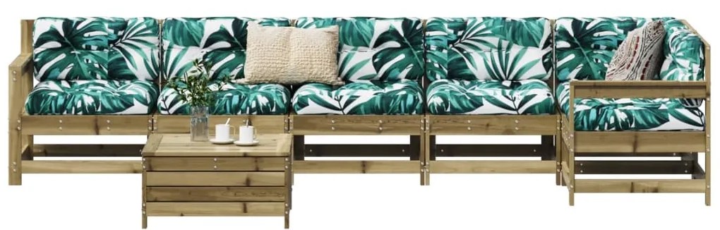 vidaXL 7 részes impregnált fenyőfa kerti kanapészett