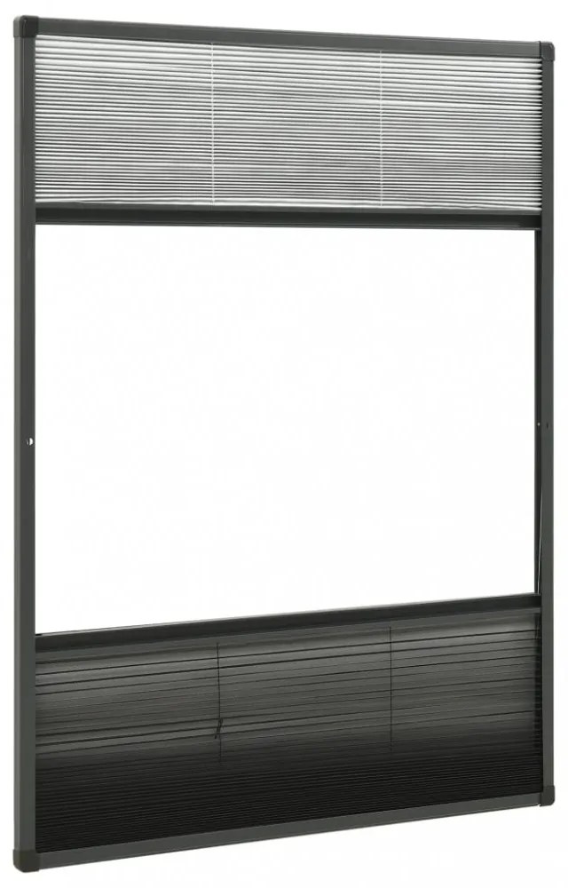 alumínium pliszé ablakszúnyogháló árnyékolóval 80 x 120 cm