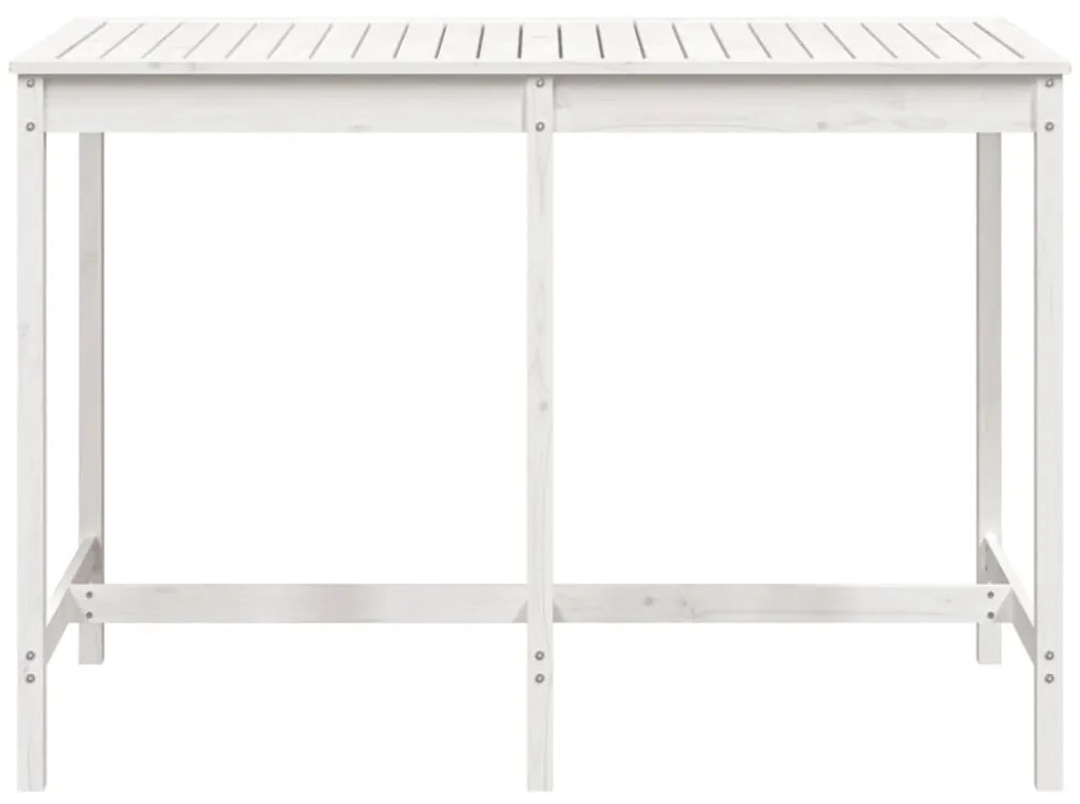 fehér tömör fenyőfa kerti asztal 159,5 x 82,5 x 110 cm