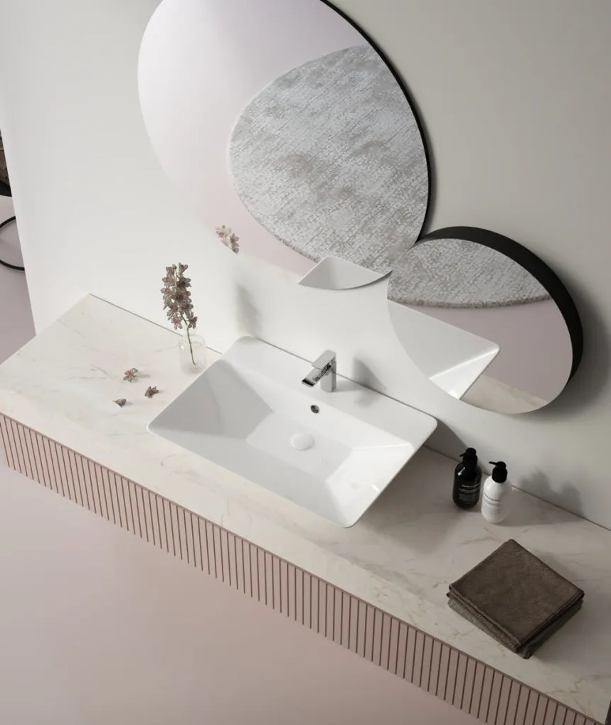 Sanovit TEODORA - PULTRA ültethető - Top Counter - porcelán mosdó - - 65 x 46 cm