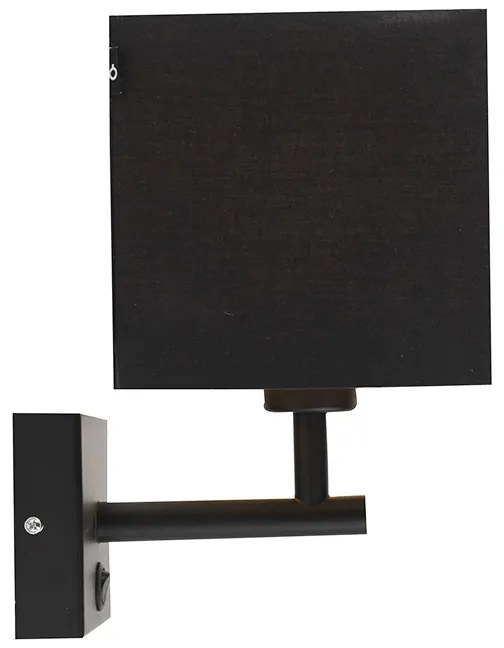 Fali lámpa fekete USB-vel és fekete négyzet alakú árnyékolóval - Combi 1