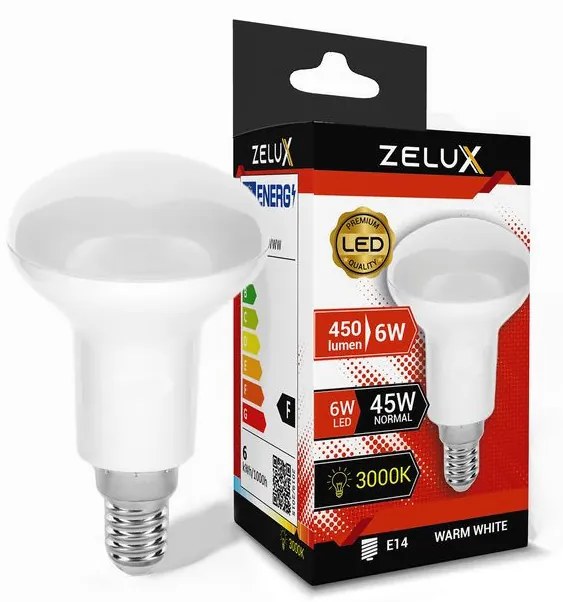 Zelux Led R50 6W E14 3000K