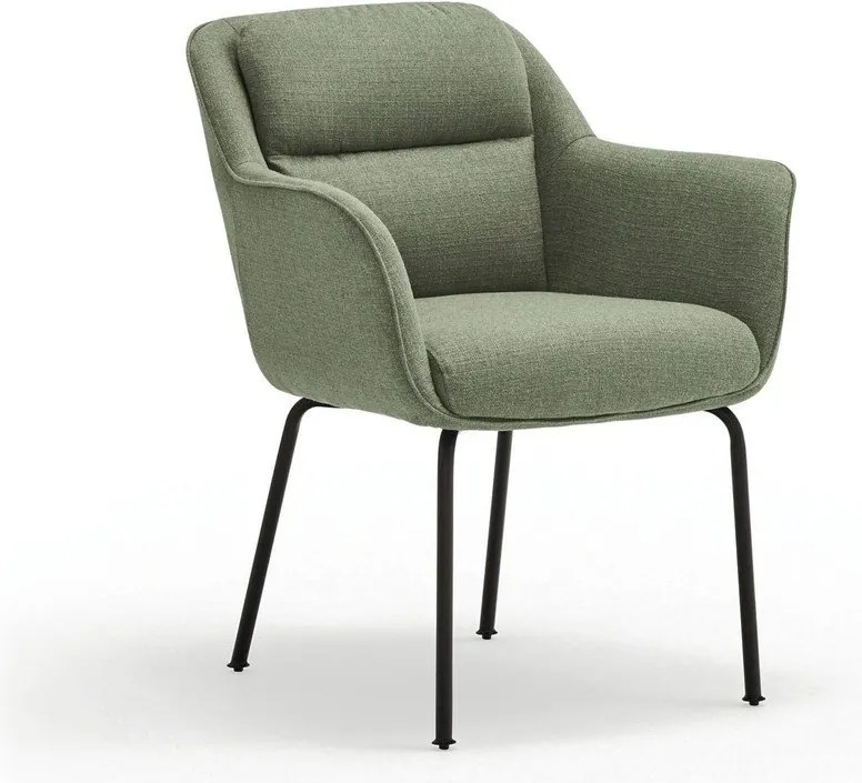 Zöld kárpitozott karfás étkezőfotel Sadira – Teulat