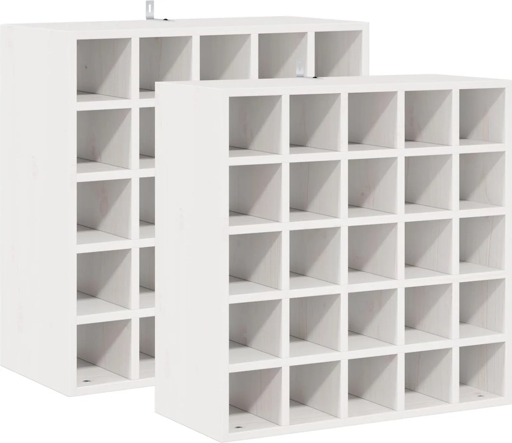 vidaXL Borágas 2 pcs Fehér 56 x 25 x 56 cm Tömör fenyőfa