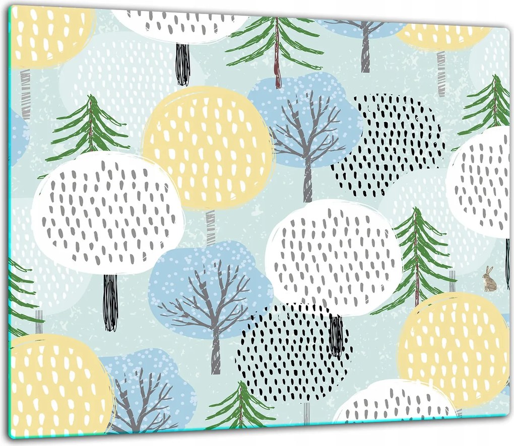 7in1 Üveg Tűzhelyvédő Főzőlap 60x52 Fák