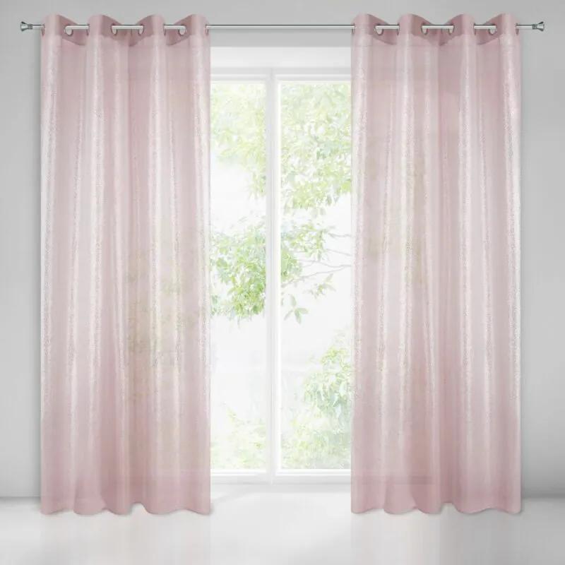 Lauren mintás dekor függöny Rózsaszín/ezüst 140x250 cm