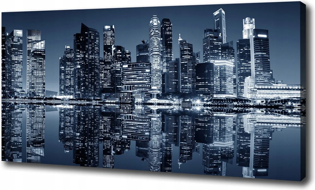 Vászonkép Szingapúr éjszaka 100x70 cm