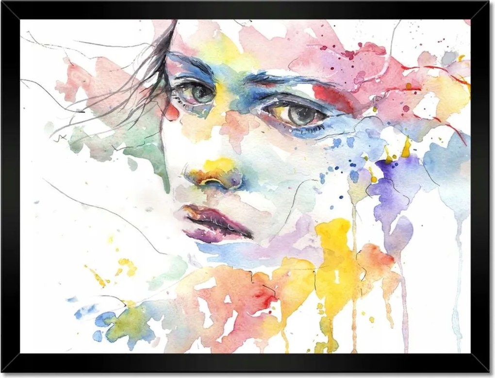 Poszterek keretben 40x30 Akvarell Portré figura