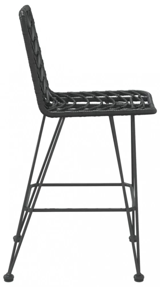 2 db bárszék fekete polietilén rattan és acél 45x56x103,5 cm