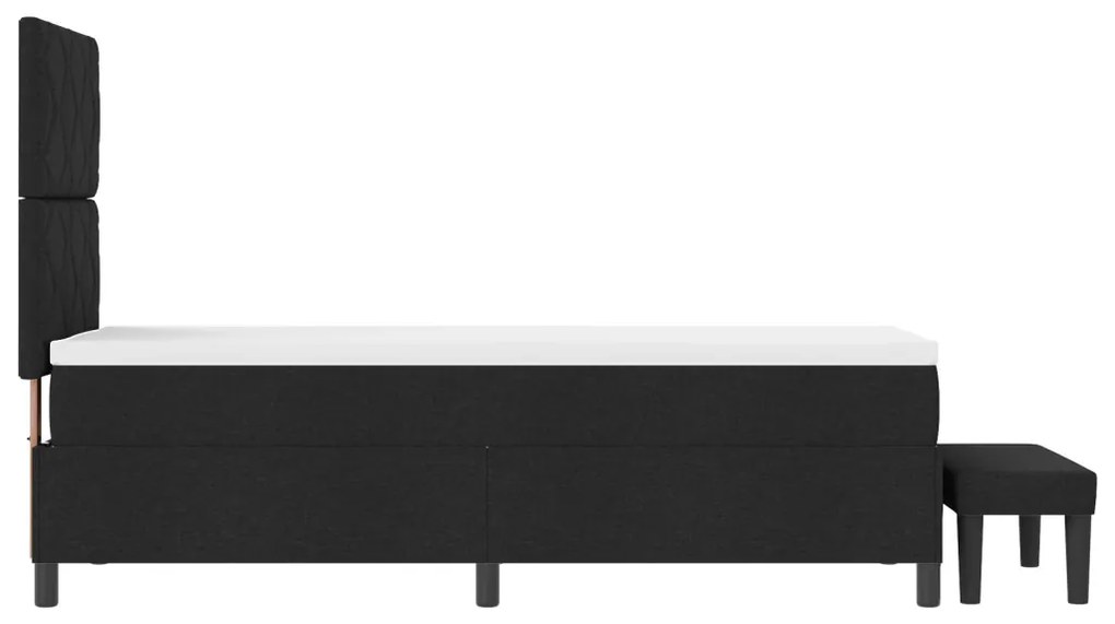 Box Spring Ágy Matraccal és Pad Black 80x200 cm Szövet