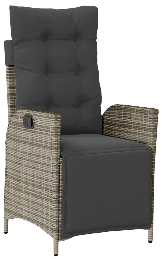 9 részes szürke polyrattan kerti étkezőgarnitúra párnával