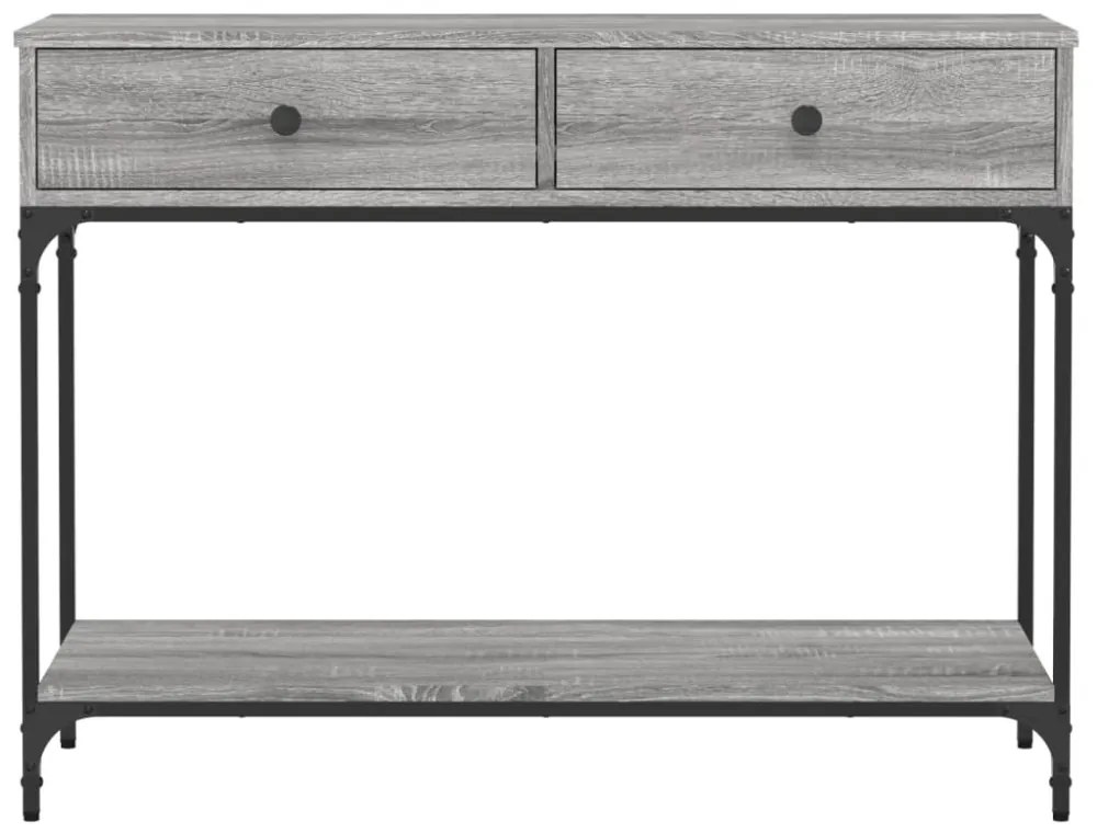 szürke sonoma színű szerelt fa konzolasztal 100 x 34,5 x 75 cm