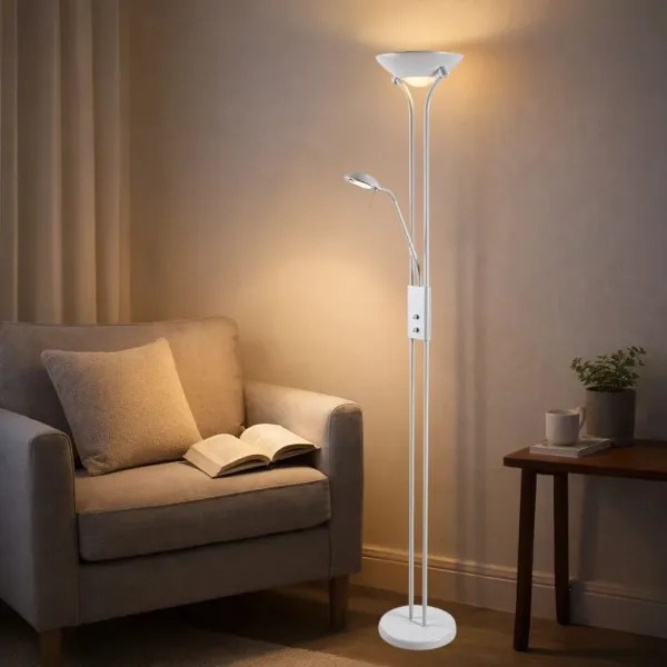 Brilagi - Fényerőszabályozható állólámpa SCARLETT 1xR7s/230W/230V + 1xG9/40W fehér