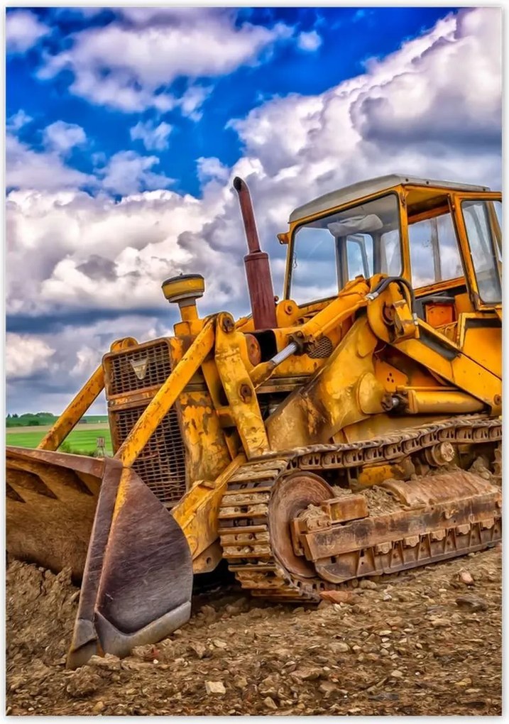 Poszterek 70x100 Buldózer Nehéz munka