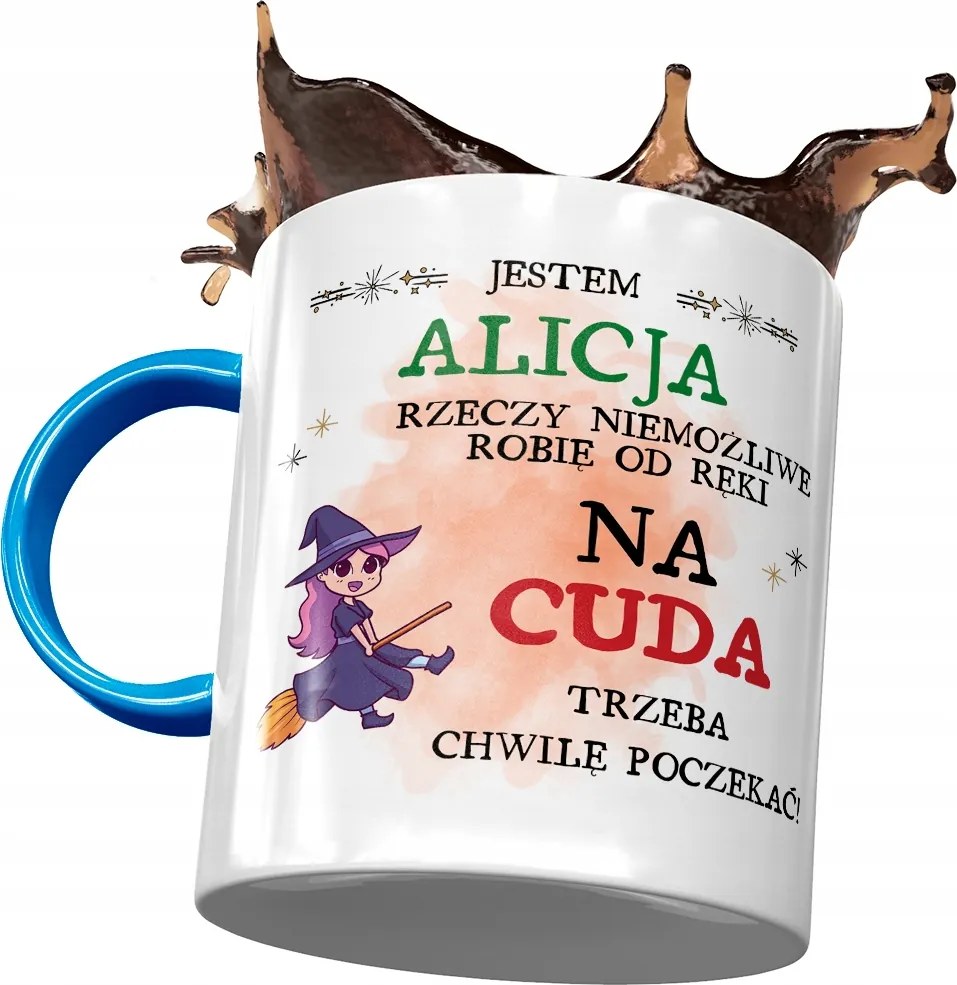 Kék Bögre Alice Barátnőjének Nyomtatott Fotóval