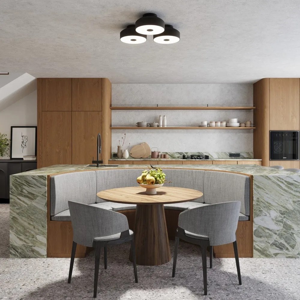 Fekete mennyezeti lámpa ø 30 cm Blacko – Sollux