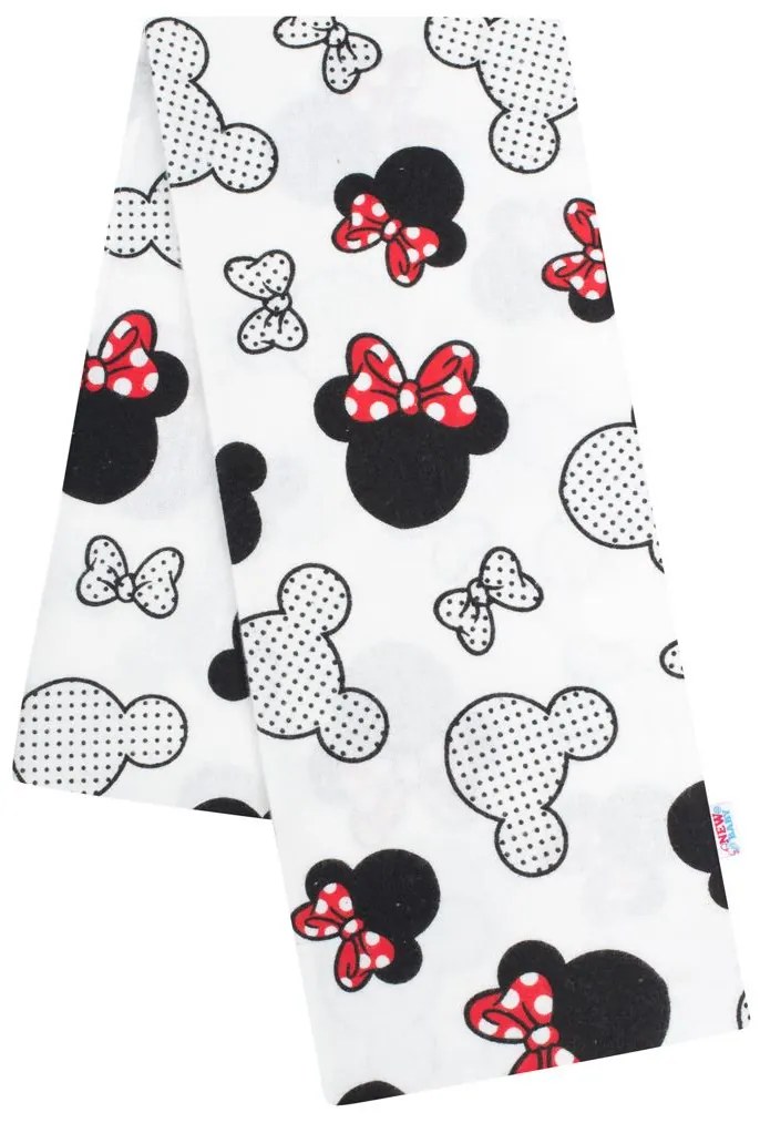 Flanel pelenka nyomtatott mintával New Baby fehér Mickey & Minnie