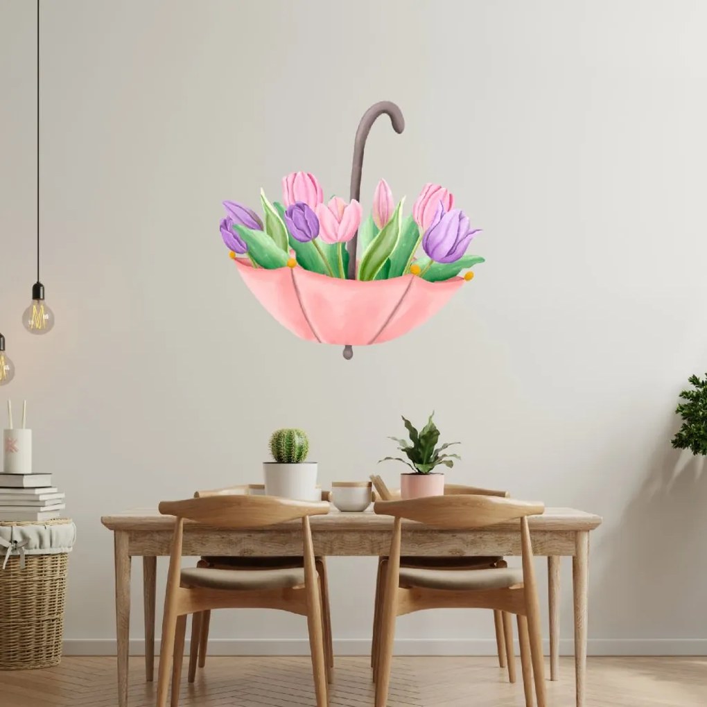 PIPPER. Textil falmatrica "Esernyő tulipánokkal"