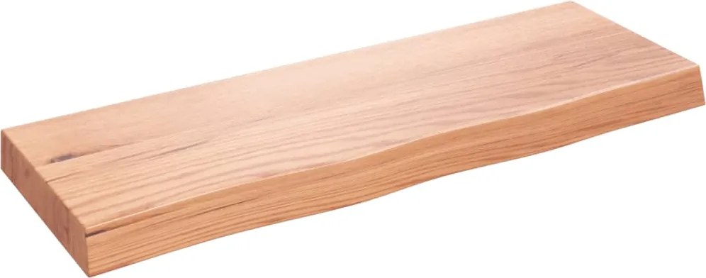 vidaXL világosbarna kezelt tömör fa fürdőszobai pult 80x30x(2-6) cm