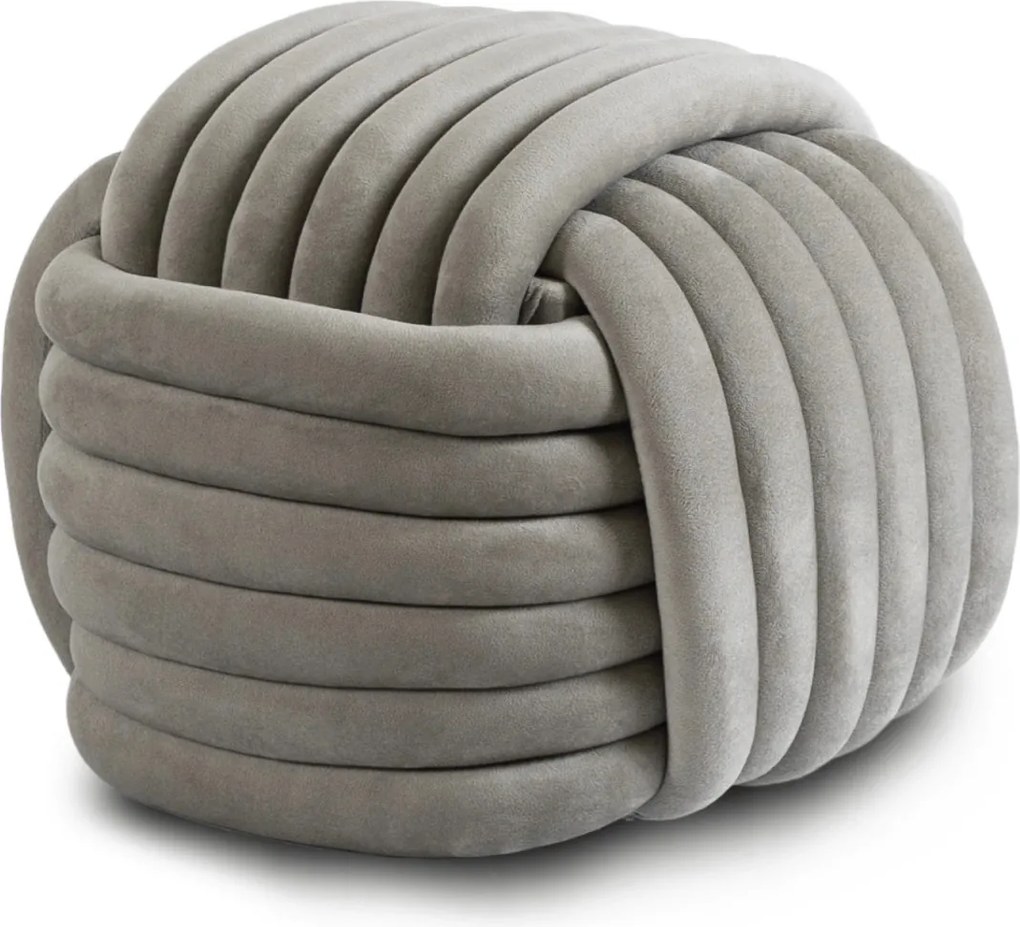 Fonott puff szürke színben, bársony kárpittal, MAGMA