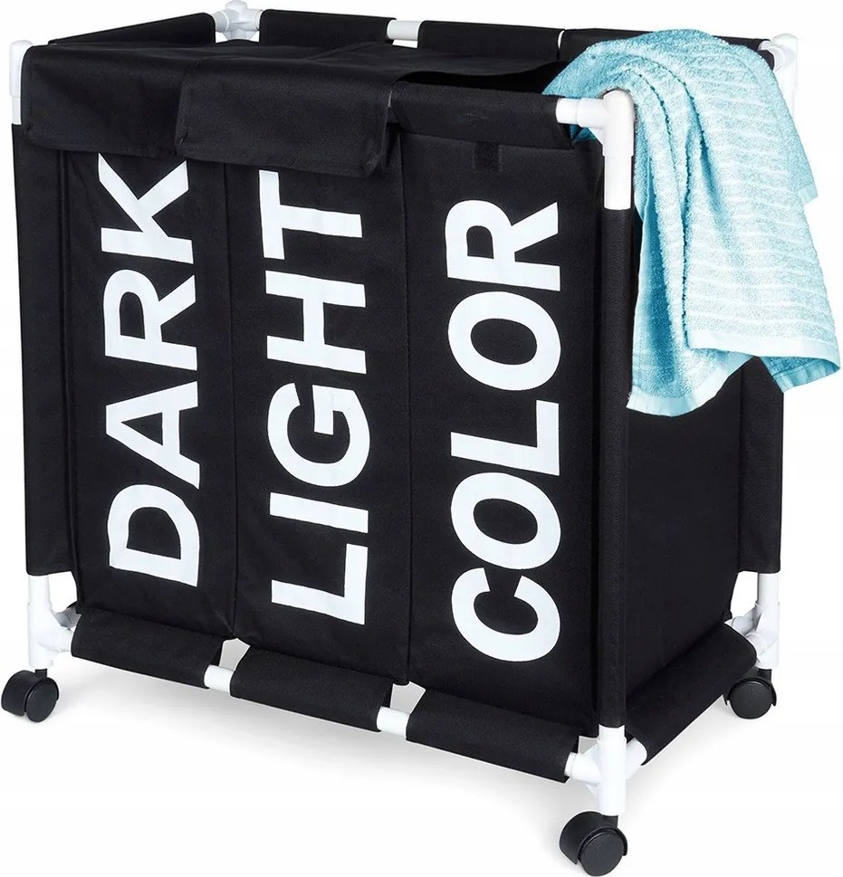 Osztott szennyestartó kosár szelektív hulladékgyűjtéshez 3 rekeszes háromrekeszes fürdőszobai 137L